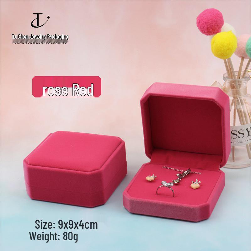 Velvet Octagonal Jewelry Box: Multi-use Storage for Rings, Earrings, Necklaces