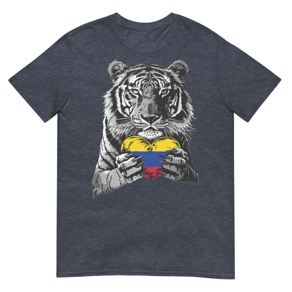 Colombian Roots Tiger Heart Colombian Pride Colombia Flag Tshirt
