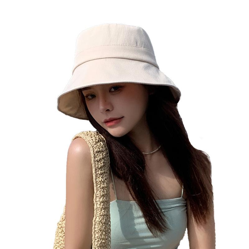 Spring and Autumn New Hat Women's Small Fresh Split Fork Bow Bucket Hat Summer Thin Sunscreen Basin Hat