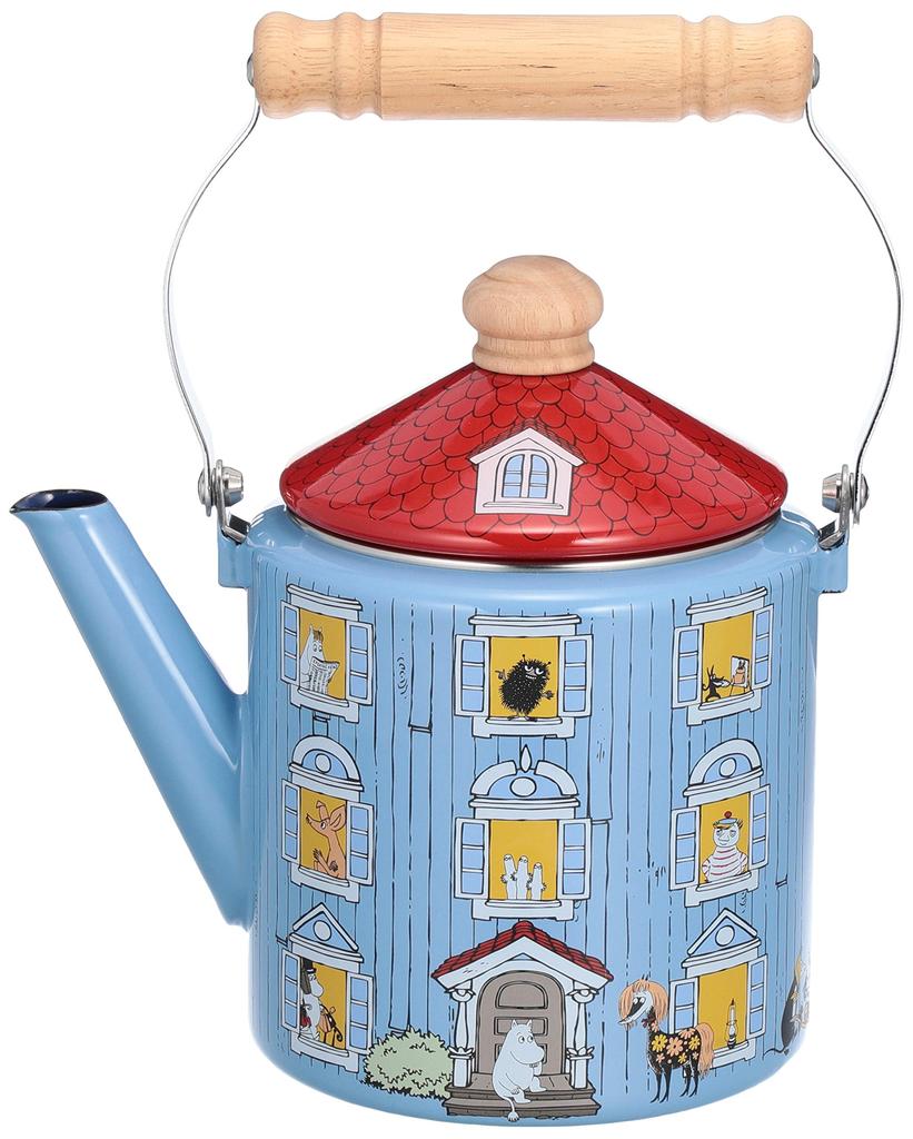 Fuji Enamel Induction Moomin Kettle, 2.0 Liter, Compatible, House, MOH-2.0K