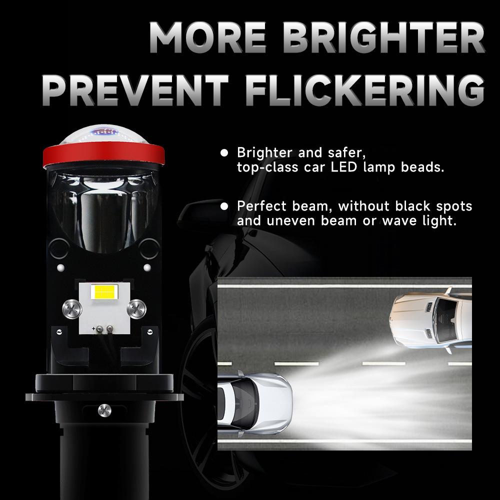 80W 16000LM Plug-in H4 Автомобильные фары Светодиодные мини-объективы для прожектора Автомобили Фара дальнего/ближнего света