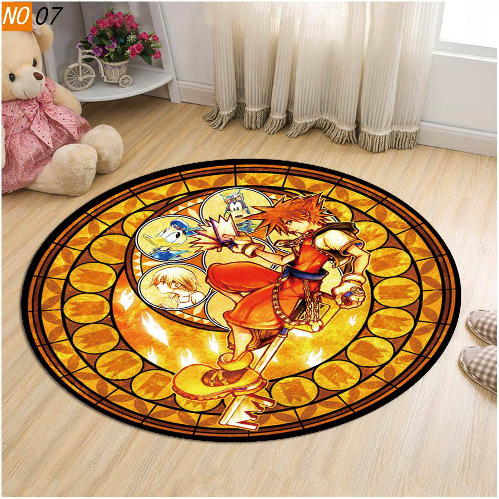 Круглый коврик «Сердце Королевства» для спальни, гостиной, стула, нескользящий коврик, игровой коврик, 3D круглый коврик с рисунком, домашний декор