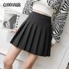 Осенне-зимняя женская юбка, плиссированная юбка до половины тела, женская однотонная милая тонкая юбка до половины тела с высокой талией большого размера