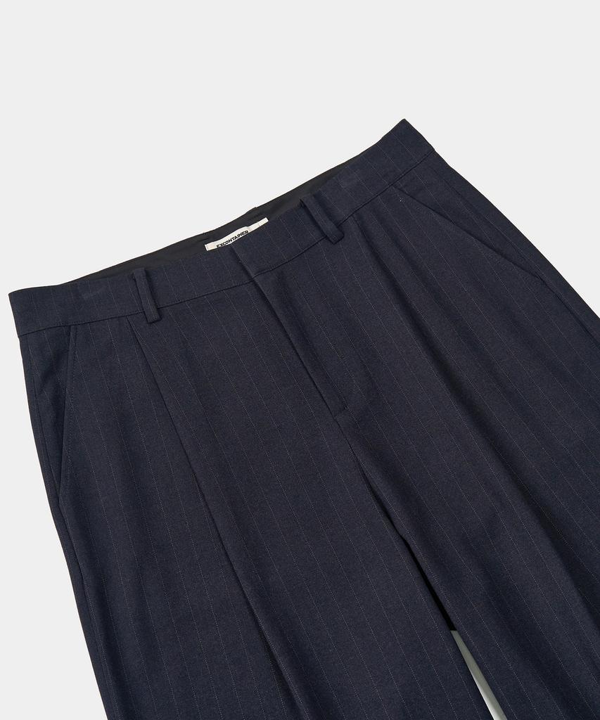EXCONTAINER Classic One-Pleat Pinstripe Trousers (Navy)