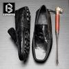 Bowei Men'S Casual Leather Shoes One-Pedal Lazy Shoes Doudou Shoes Comfortable Cowhide Business Soft Loafers