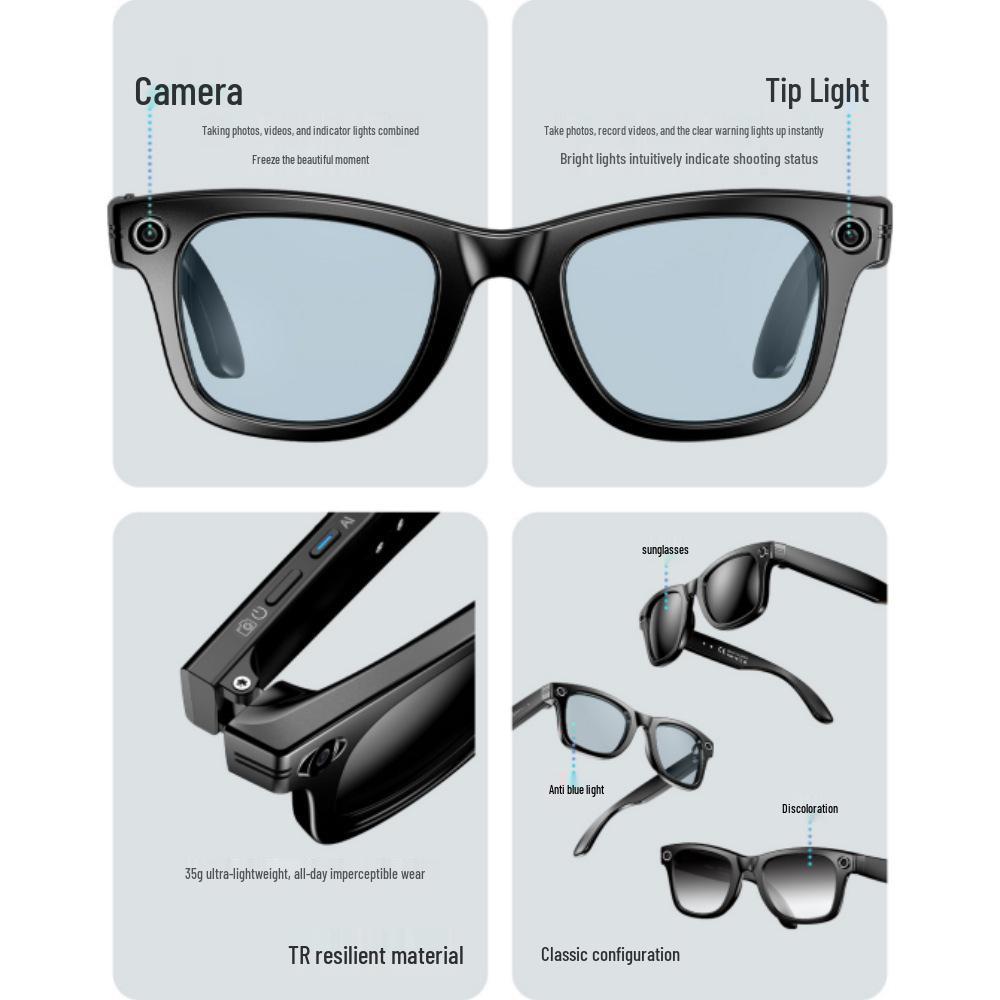 AI Smart Glasses G1G2: Long Battery, Real-time Translation, Bluetooth Calls, Object Recognition & Music