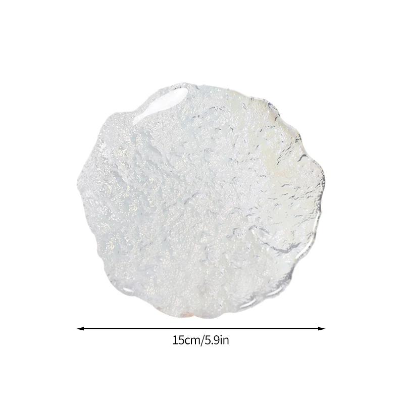 Прозрачный стеклянный поднос Декоративные подносы для хранения ювелирных изделий Кружка для кофе Фрукты Десерт Торт Тарелки Декор для рабочего стола Украшение стола