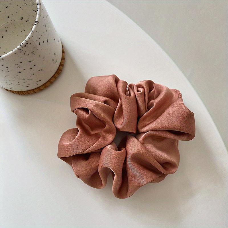 Винтажные шелковые резинки для волос, эластичные резинки для волос, однотонные женские и женские головные уборы, резинки для хвостиков, веревочные аксессуары для волос