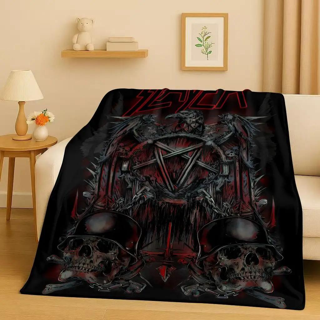 HD Slayer Thrash Metal Rcck Музыкальная Группа Знак Фланелевое Одеяло, Ультра Мягкий Теплый Плюшевый Плед для Дома Спальни Кровати Дивана Покрытие Подарок Ребенку