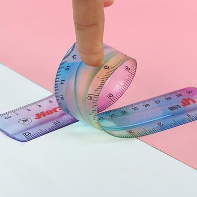 Цветная гибкая линейка для студентов, дюймовая и метрическая, 30 см/12 дюймов, 20 см/8 дюймов, 15 см/6 дюймов, случайные цвета, студенческие канцелярские товары