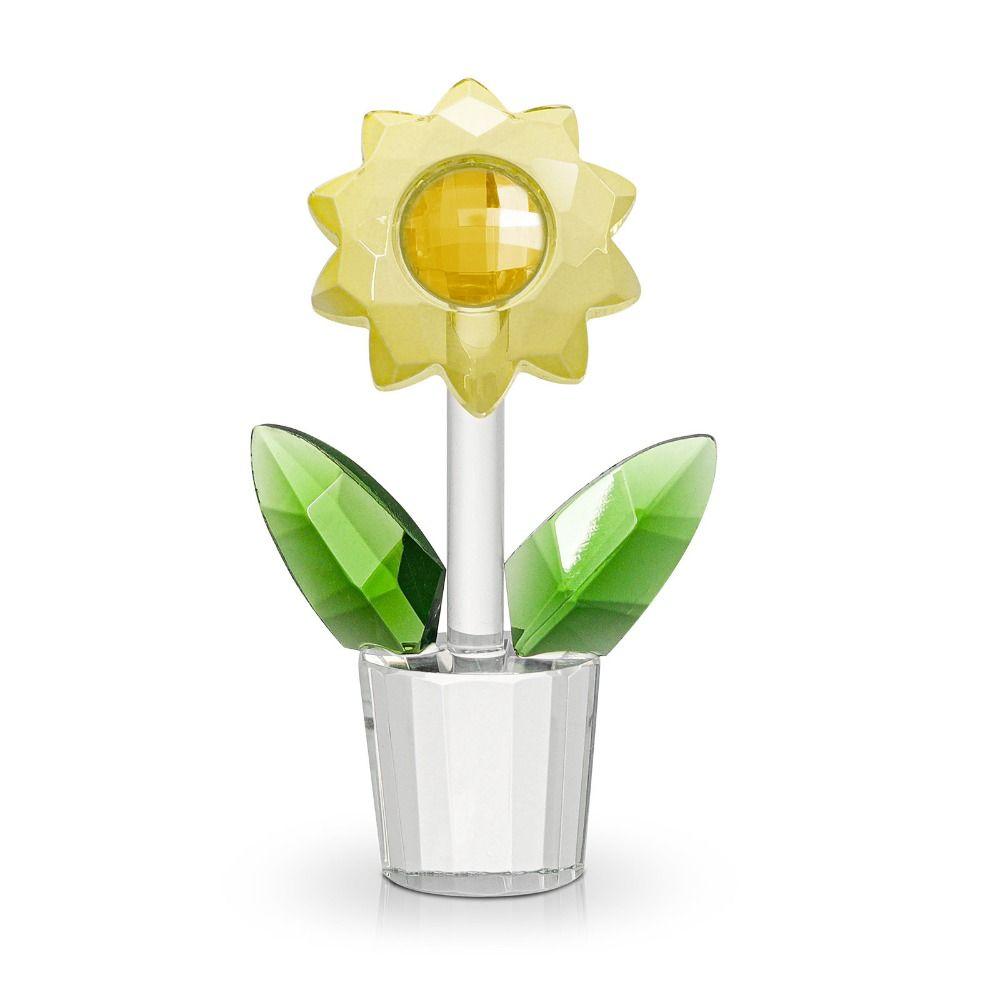 Резные хрустальные статуэтки подсолнуха, милая статуэтка букета тюльпанов, хрустальные украшения в виде тюльпанов, декор для стола