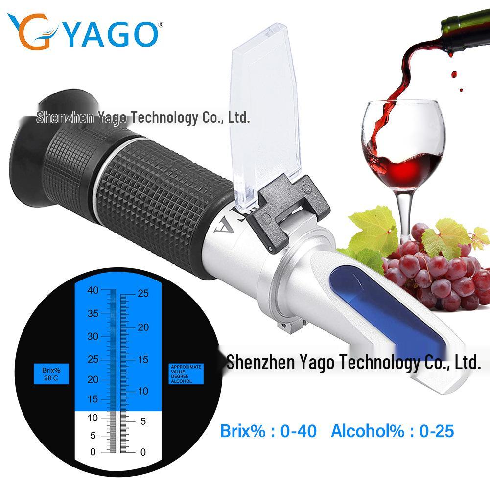 Handheld Refractometer 0-40% Brix Sugar & 0-25% Red/Fruit Wine Concentration Tester