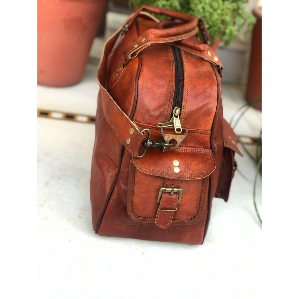 Женская дорожная кожаная сумка для путешествий в воздушной кабине, винтажная сумка для выходных на ночь