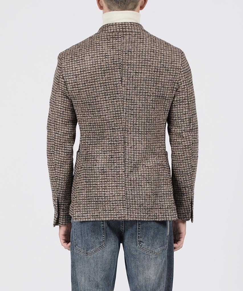 Panicale Beige Wool Check Jacket
