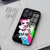 Чехол для телефона P-Powerpuffs G-Girls для IPhone 17 Air 16 E Pro Max 15 14 13 Mini 12 Pro 11 Max Plus Черная стеклянная крышка