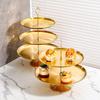 Snack Fruit Tray Light Luxury Stainless Steel Living Room Coffee Table Front Desk Double-layer Dessert Candy Box Tray
