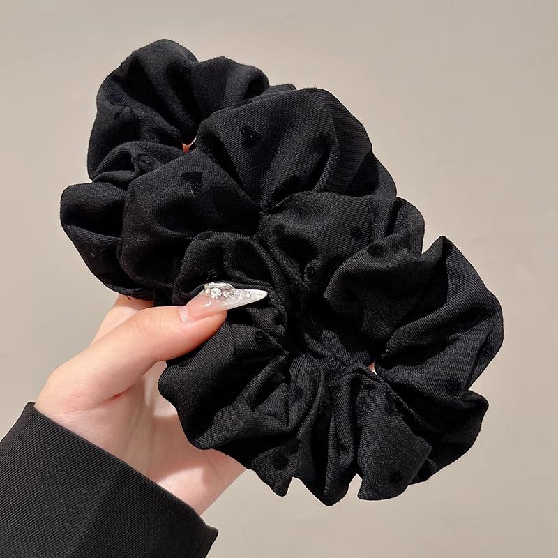 Резинка-бантик для волос All-Match серого цвета в горошек