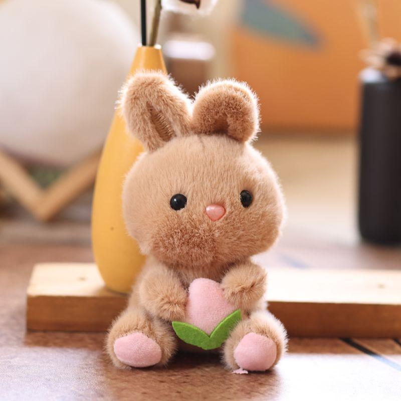 Plush Bunny Keychain With Soft Short Plush For Backpack And Bag Decor