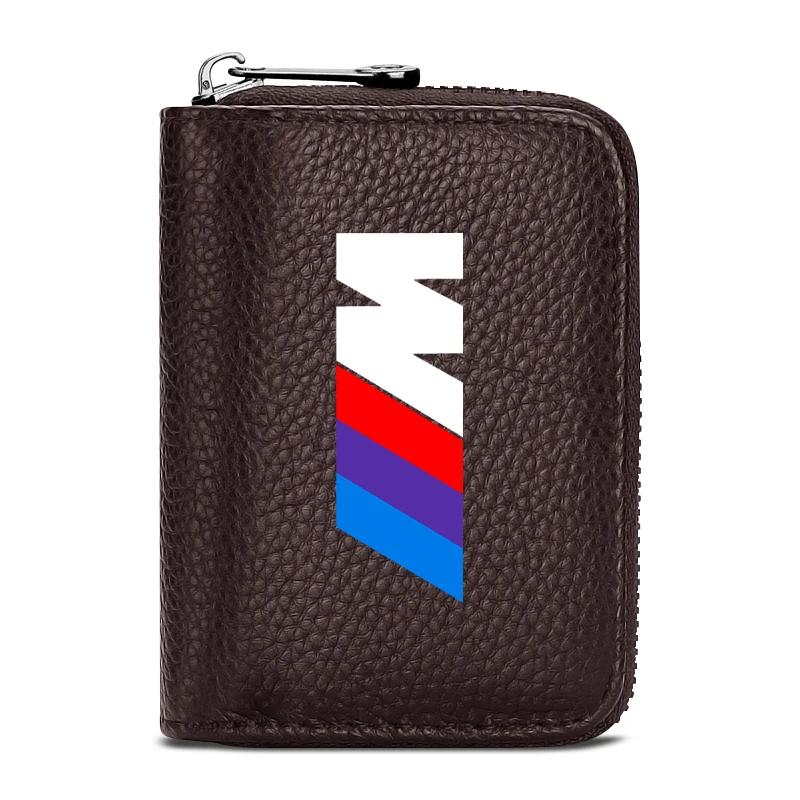 NXY1 For BMW Genuine Leather Car Driver's License, ID Card, Bank Card Wallet For BMW E34 E36 E60 E90 E46 E39 E70 F10 F20 F30 X5 M5 M6