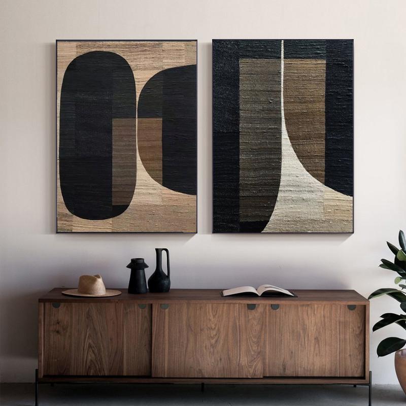 Абстрактные ретро черные геометрические постеры и принты холст картины куадрос настенные художественные картины для гостиной домашний декор