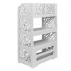 Wood-plastic Board Four Tiers Carved Shoe Rack White A Living Room Furniture