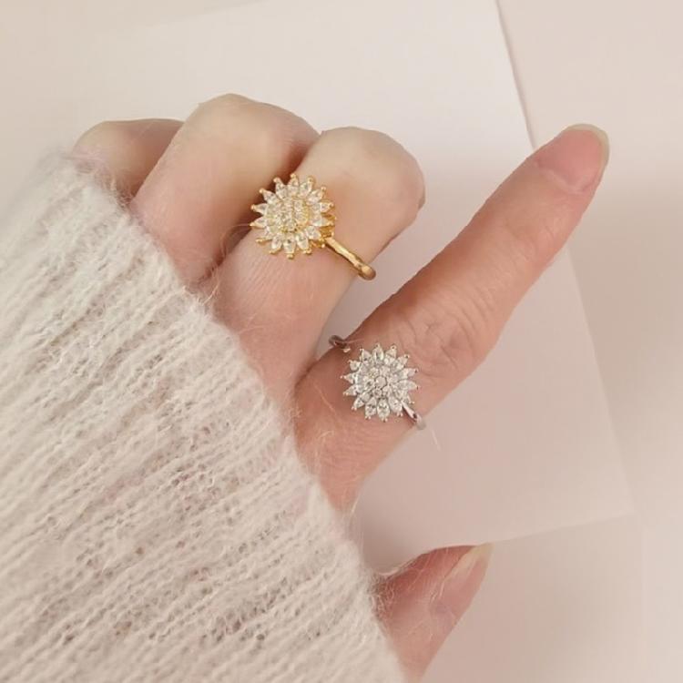 Регулируемый женский вращающийся ювелирный аксессуар Золотой дизайн Снятие стресса Цирконий