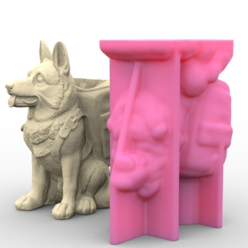 3D Silicone Mold Silicone Casting Mould Collie Shape Silicone Craft Molds for Making Concrete Resin Flower S