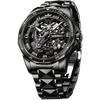 Skeleton Mechanical Automatic Luxury Watch Skeleton 50M Water Resistant Sapphire Glass Tungsten Band Luminous Black Watch for Men Men's Men's