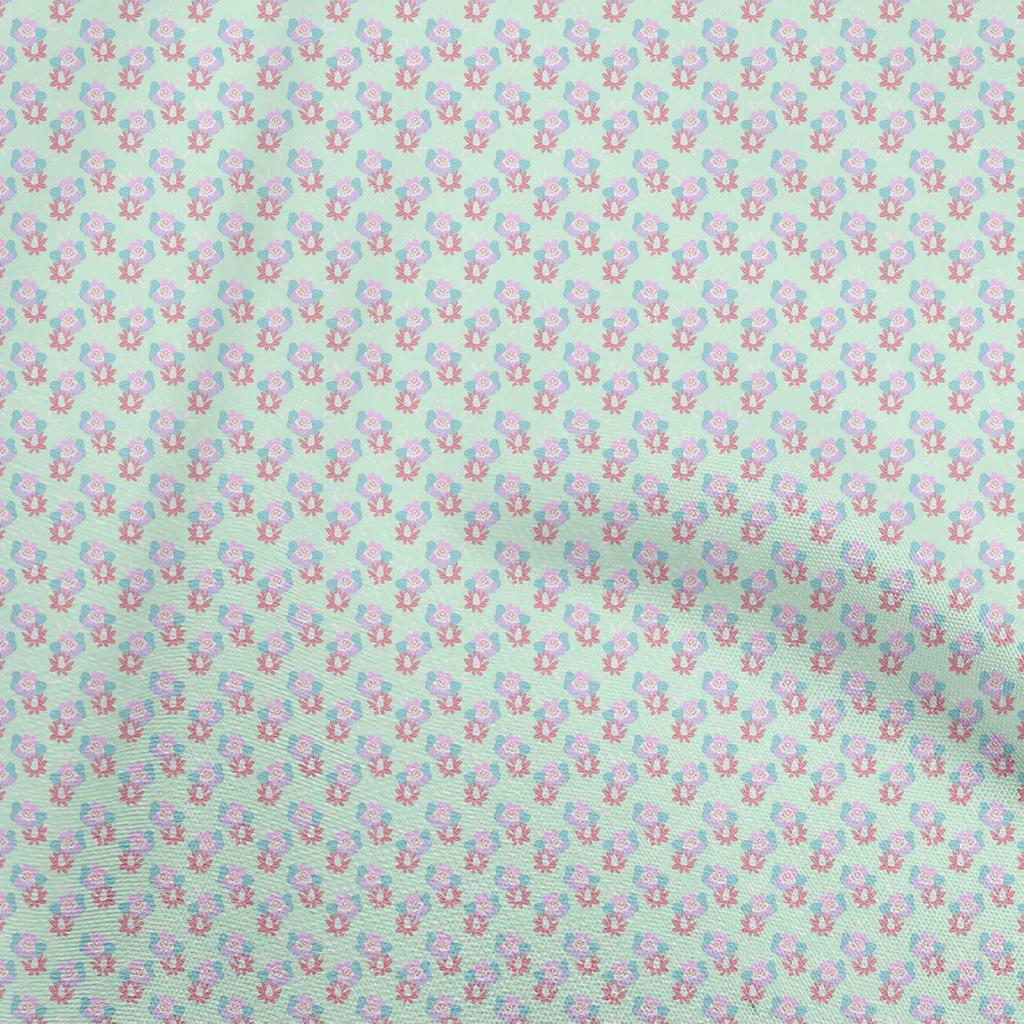 oneOone Ткань Cotton Flex Light Blue, детский швейный материал с цветами, принт, ткань по ярдам, 40 дюймов