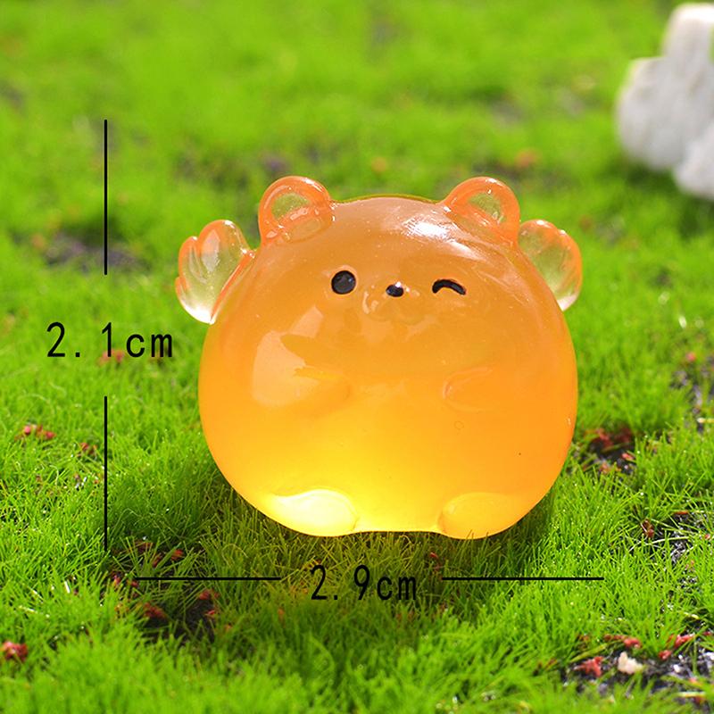 Figurine Luminous Miniature Funny Ghost Pig Rabbit Animals Micro Landscape Ornaments For Halloween Decorations Home Desk Decor