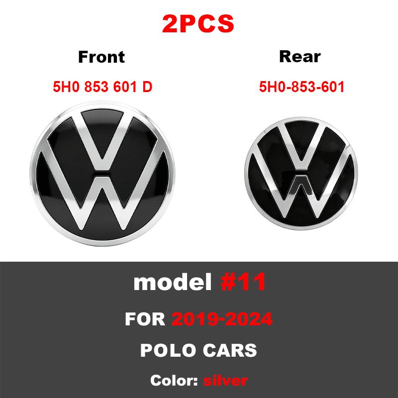 rsq1 VW Car Styling Front Logo Grille Badge Trunk Badge Car Replacement Accessories For Volkswagen Polo 2019 2020 2021 2022 2023 2024