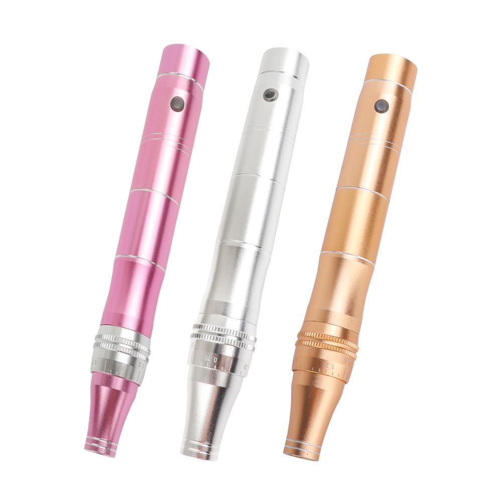 Rechargeable Rose Electric Microneedle Pen for Skin Rejuvenation and Hyaluronic Acid Treatment.