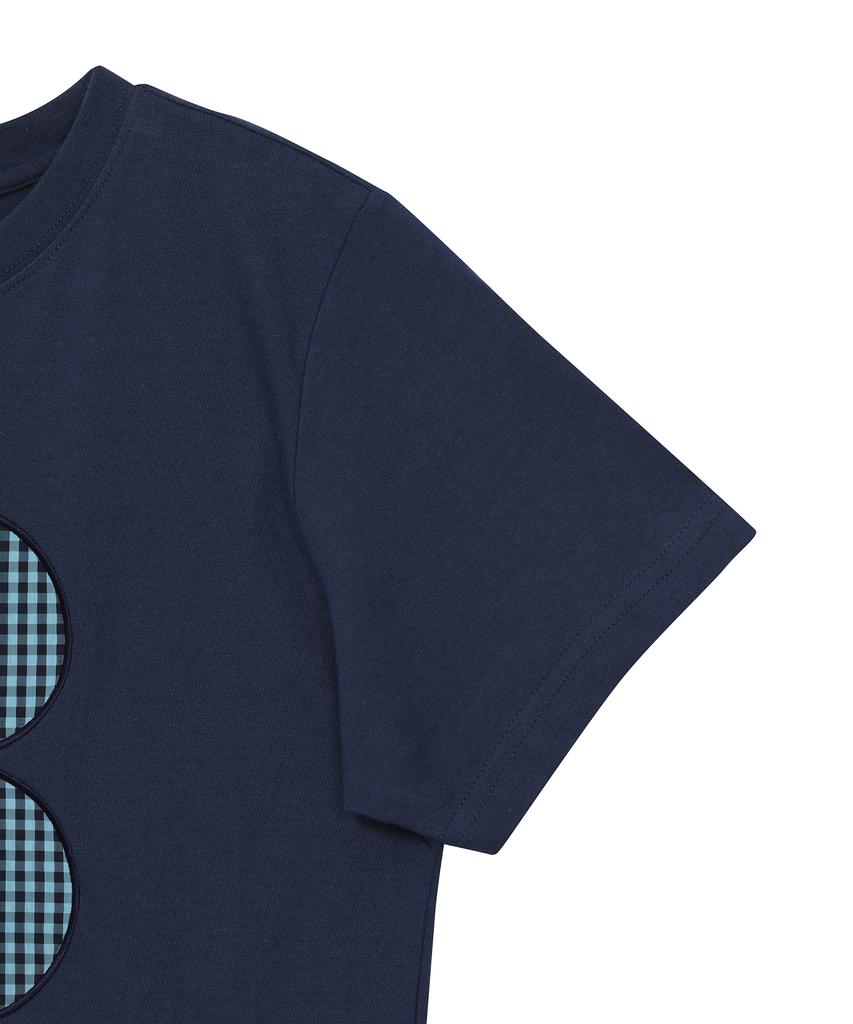 BAUF 3 Logo Check Slim Fit T-Shirt [Navy]