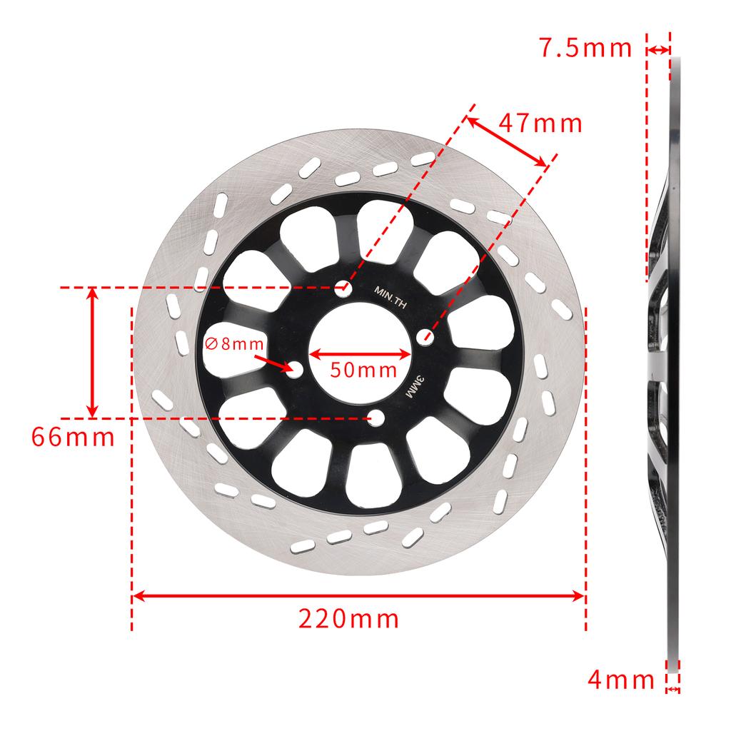 НОВЫЙ Передний тормозной диск ротор 220 мм Для Suzuki GN125 GN125E GS125 TU125 4T AC