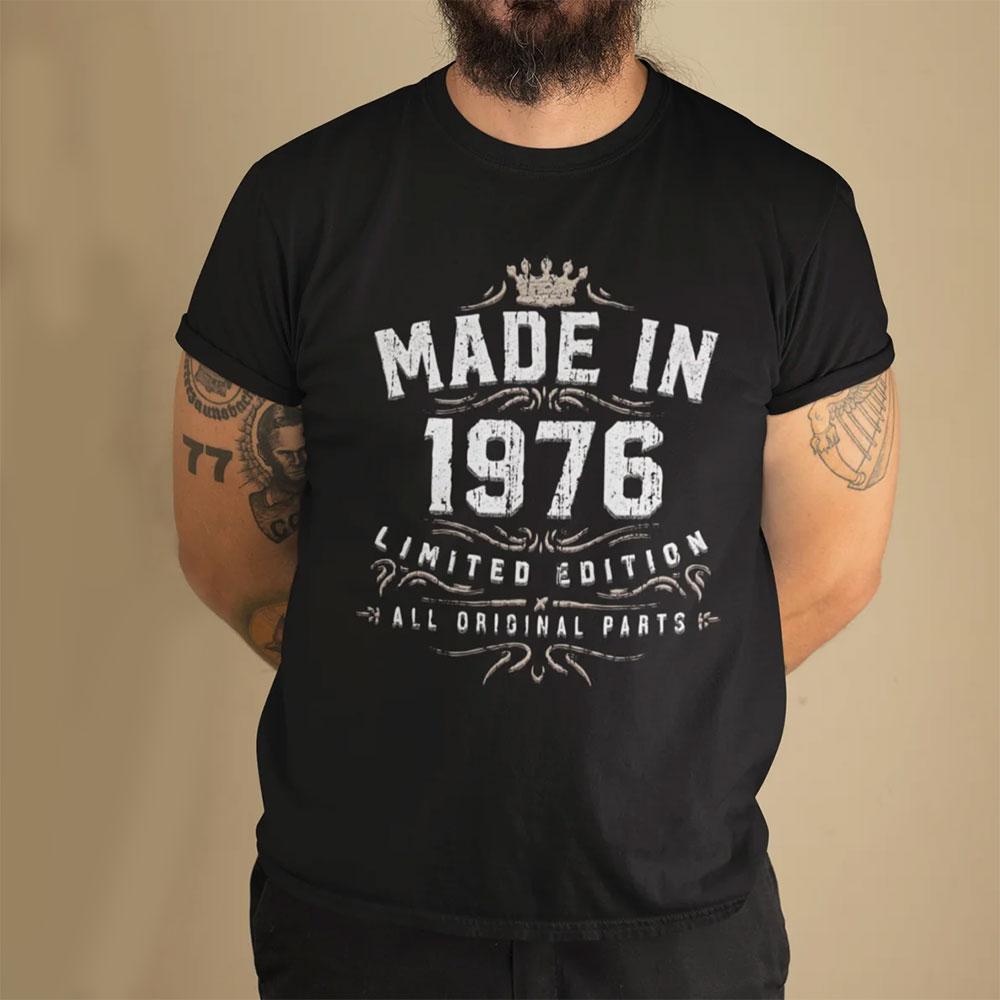 Мода Сделано в 1976 году 50 Лет Крутости Винтажные Футболки на 50-й День Рождения Мужские Повседневные Футболки Свободные Уличная Одежда Футболка Топ Одежда