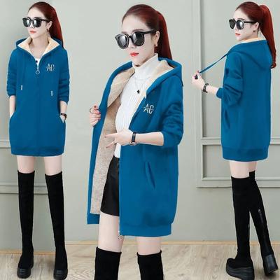 Женская осенне-зимняя теплая повседневная флисовая толстовка на молнии с капюшоном и подкладкой из искусственной овечьей шерсти, женские свободные толстые толстовки с длинным рукавом, топы