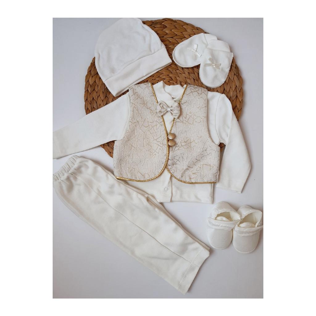 Комплект из 6 предметов для особого дня Mevlt для обрезания новорожденных из 100 % хлопка с жилетом