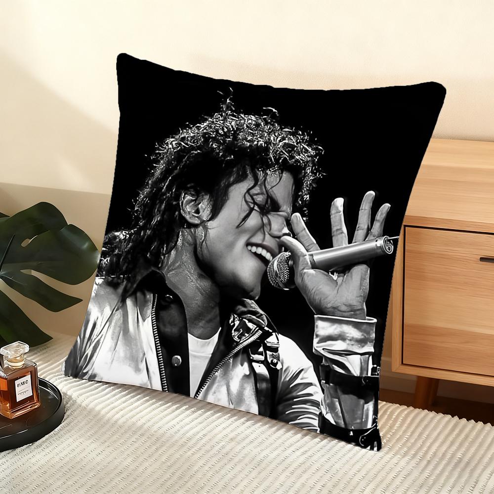 M-Michael J-Jackson Cushion Cover Soft Short Plush Pillow Cover Smooth Cozy Texture Aesthetic Cushion Case Home Decor