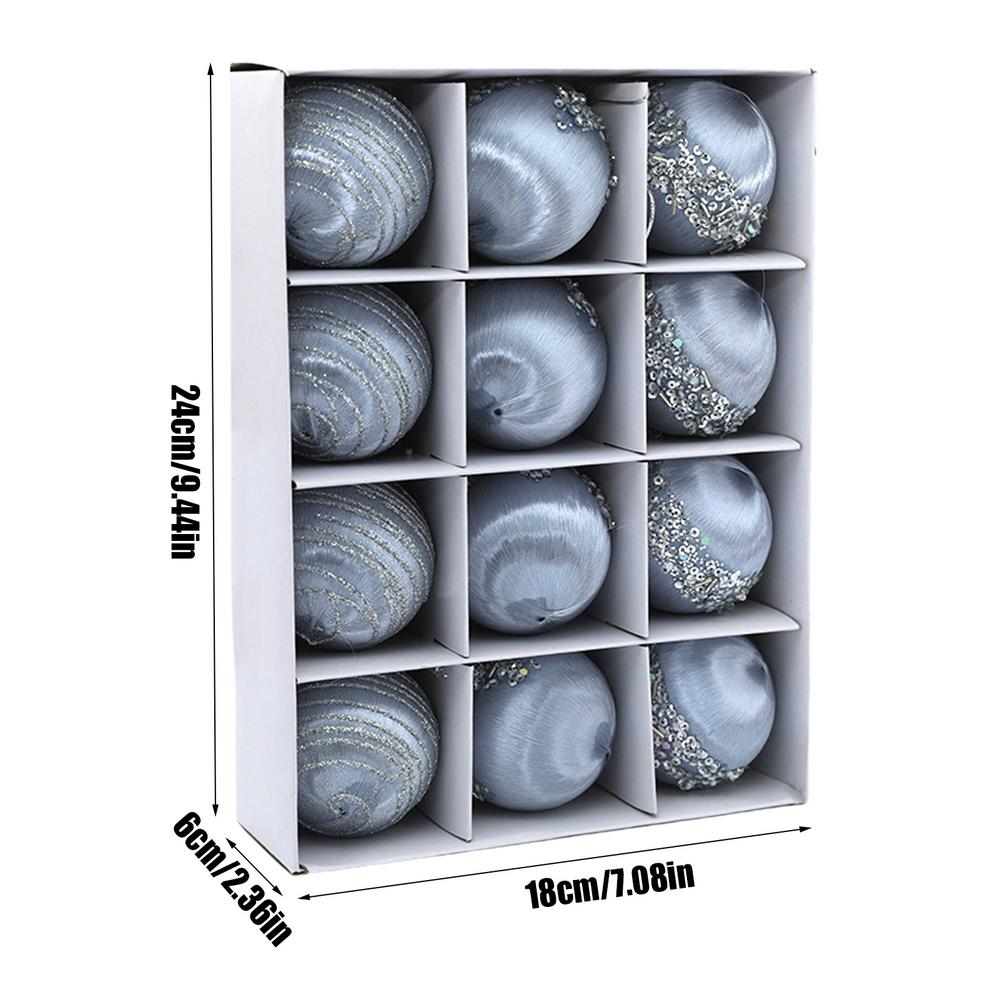 Флокированные елочные шары, бархатные шары, елочные шары, 12 штук, элегантные мягкие елочные шары для Рождества