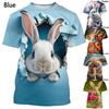 Cute and Fun Rabbit Pattern T-shirt for Men's Casual Short Sleeved Shirt for Men and Women's Fun T-shirt for Street Wear