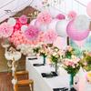 1 Set Paper Lanterns Party Decorations Tissue Pom Poms Flower Balls Simple Installation Boho Wedding Decorations