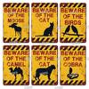 BEWARE OF Dog Cat  Chicken Retro Plaque Metal Tin Signs Garden Yard Home Decoration Caution Kraken Plate Animal Warning Sign