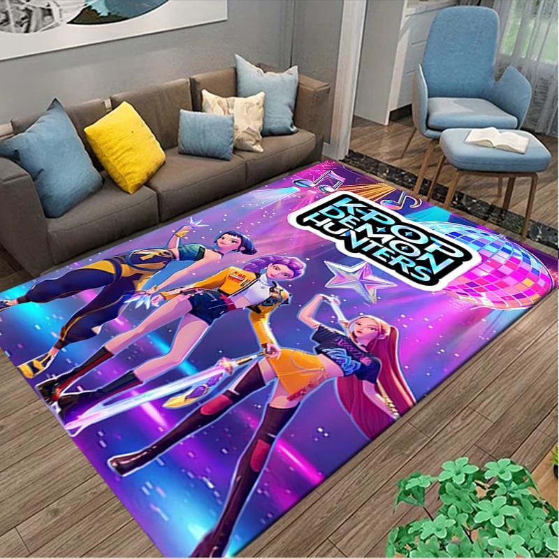 1pc Office Printed Area Carpet, Kpop Demon Hunters Rug, Home Sofa Chair Mat For Christmas and Halloween Décor