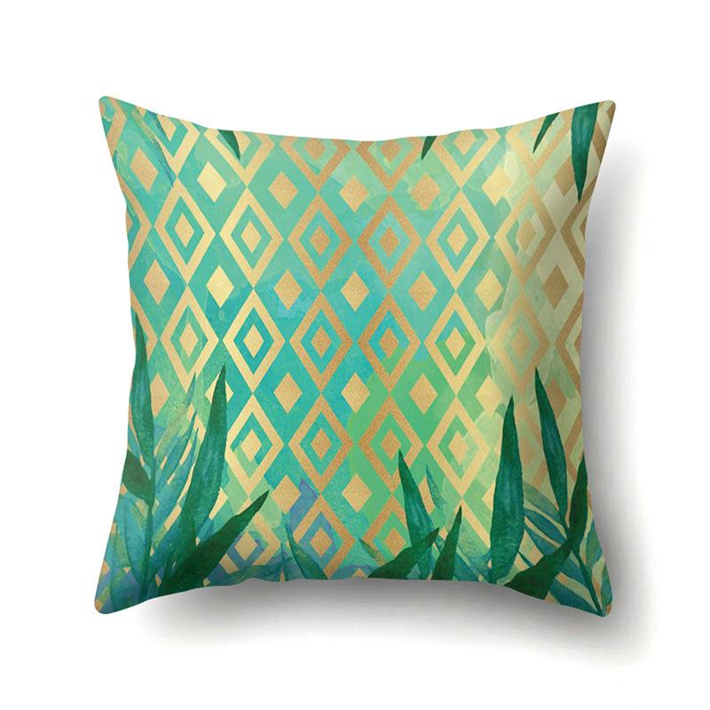 Полиэстеровая наволочка Декоративные цветы Домашнее растение Принт Наволочка Поясничная подушка Чехол на подушку для дивана