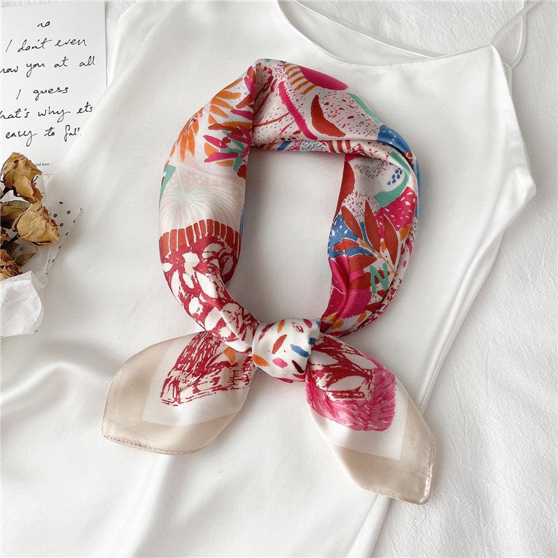70 * 70cm New Silk Small Square Scarf For Women'S Neck Protection Professional Scarf Versatile Hair Tie Headscarf Scarf