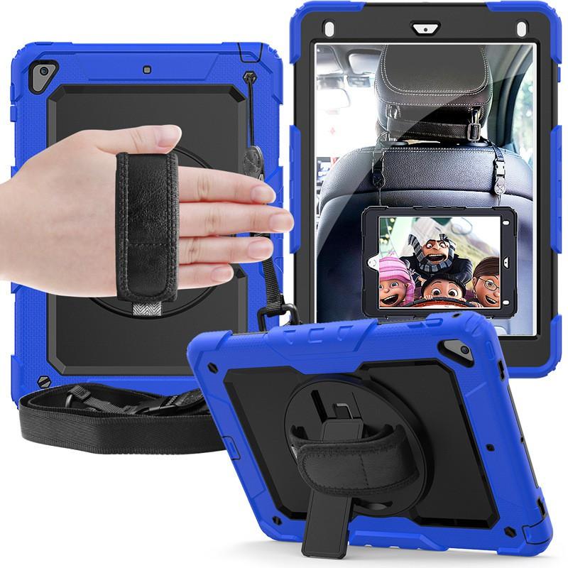 Silicone PC Rotating Stand Case With Hand Strap IPad Pro 11 Inch 2020 Air 4 10.9 Mini 5 9.7 10.2 10.5