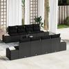 VidaXL 7-Piece Garden Sofa Set with Cushions Black Poly Rattan 3355662