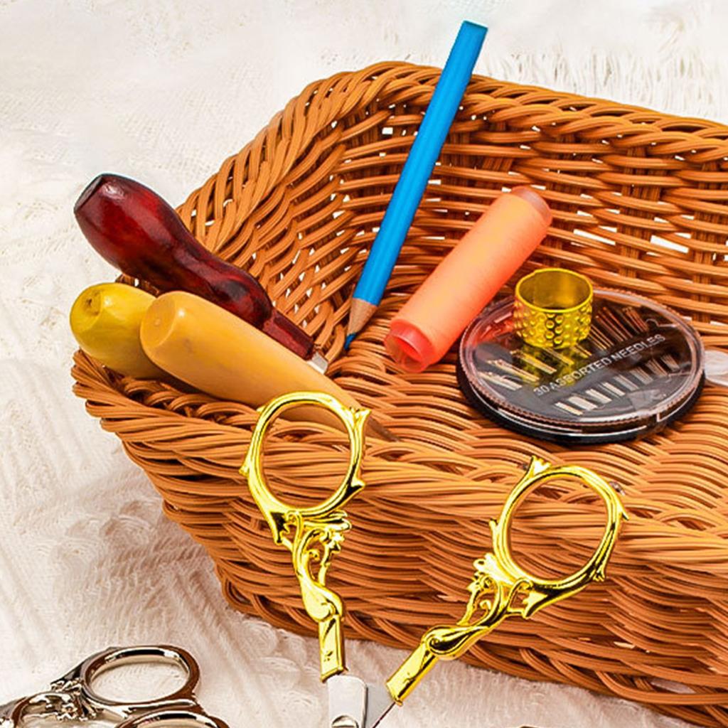 Vintage Engraved Stainless Steel Embroidery Scissors Multi Purpose Craft Tool For Sewing Feather Trimming And Decorative Display