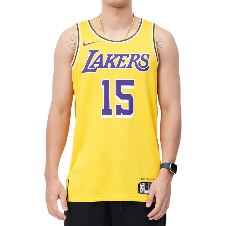 Nike Футболка без рукавов Los Angeles Lakers Icon Edition 2022/23 с цифровым принтом в виде букв, сетчатая, с круглым вырезом, мужская, желтая DN2009-735