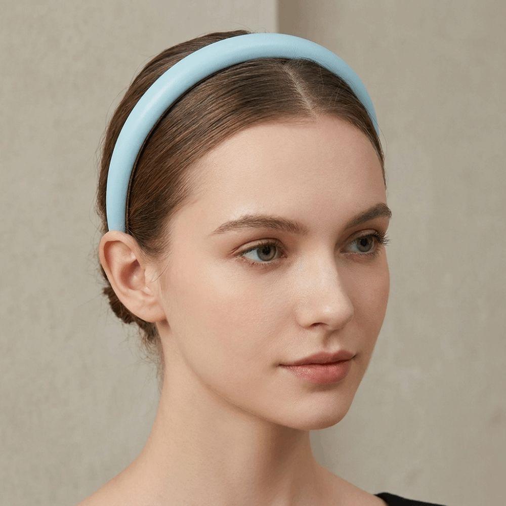 Leather Women Headband Cream Colors Temperament Hair Band Fashion Thin Headband Wash Face
